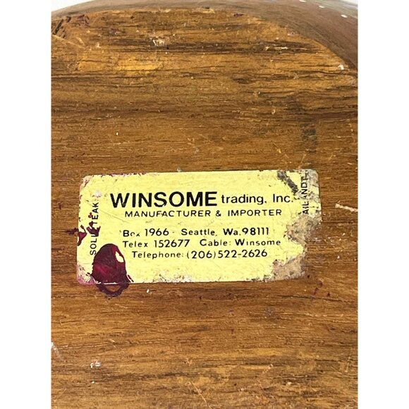 Large Winsome Teak Wood Salad Bowl Hand Painted - Picture 9 of 10